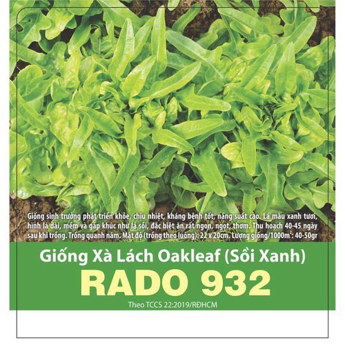 Hạt giống Xà lách Oakleaf 932