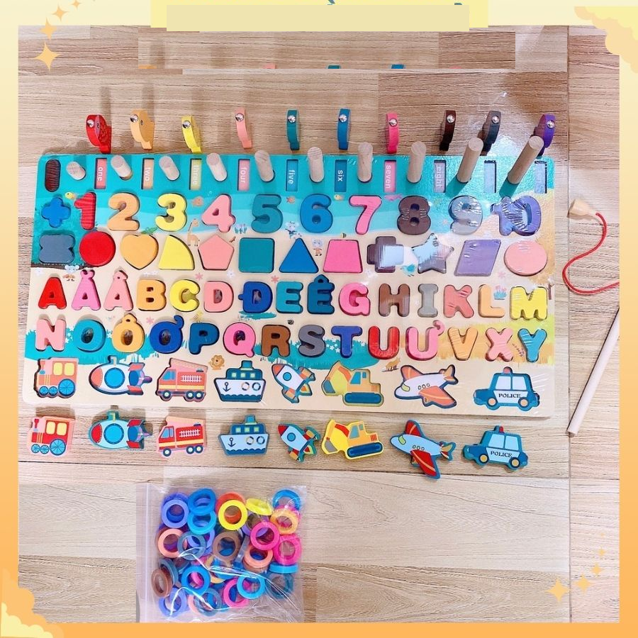 Bộ đồ chơi câu cá gỗ 6in1 cho bé