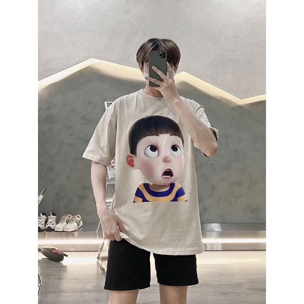 Áo thun cotton vải dày cao cấp áo unisex in hình đôi