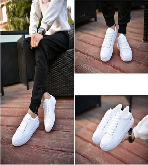 Giày Sneaker thể thao nam màu trắng Cổ thấp SN5037 Da Giày Việt Nam