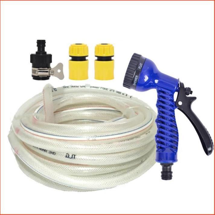 Bộ dây tăng áp 3 lần vòi xịt nước rửa xe, tưới cây loại 15m 206843