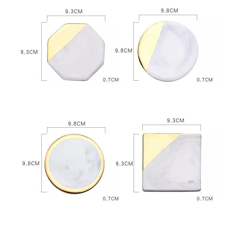 Bộ 4 miếng lót ly đá Marble Cup Mat Luxury Phong cách Quý Tộc Emily