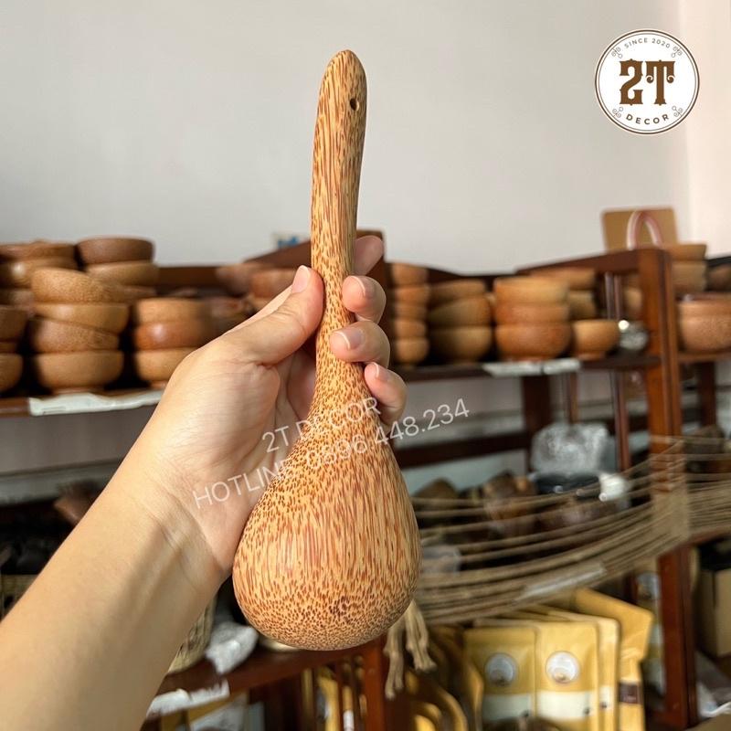 Vá múc canh sò gỗ dừa nguyên khối 2T Decor
