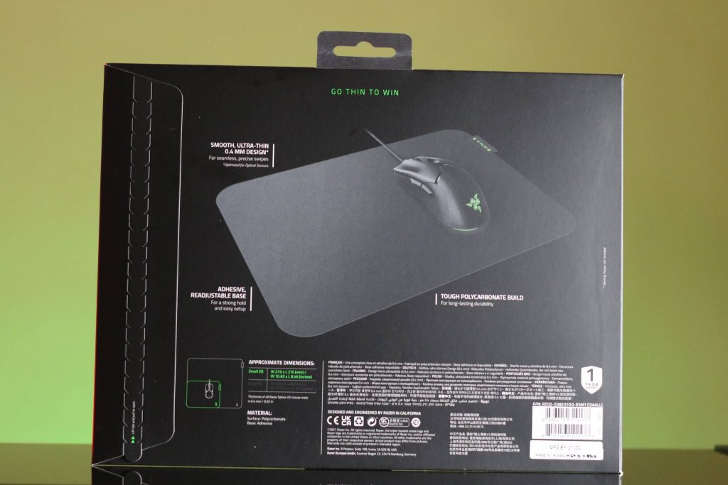 Lót chuột Razer Sphex V3 Ultra Thin - Hàng chính hãng