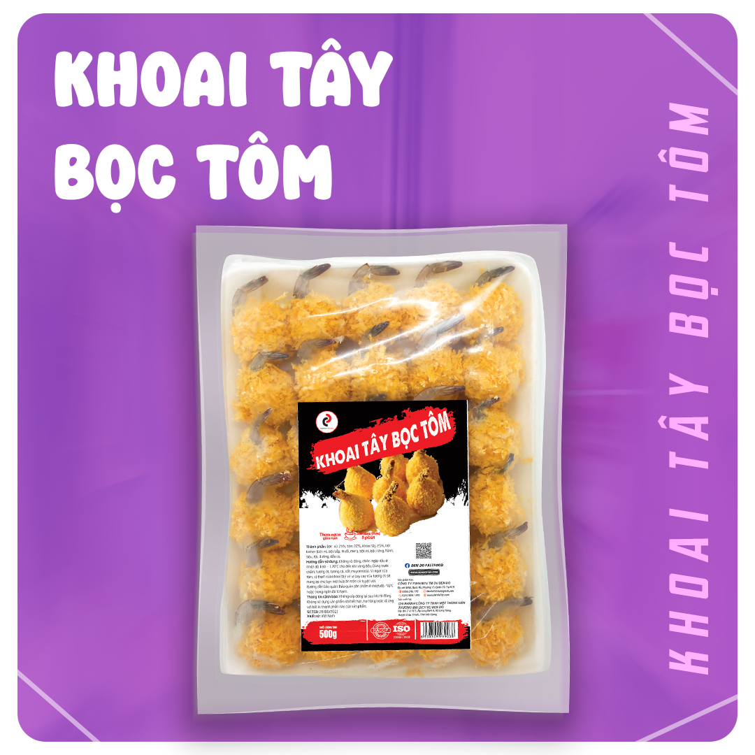 KHOAI TÂY BỌC TÔM 30c - 500g - KHOAI TÂY BỌC TÔM 30c - 500g - KHOAI TÂY - CỤC TÔM KHOAI TÂY - KHOAI TÂY TÔM - TÔM KHOAI TÂY - VIÊN TÔM CỤC - ĐEN ĐỎ - DENDO Ăn Vặt Snack Food