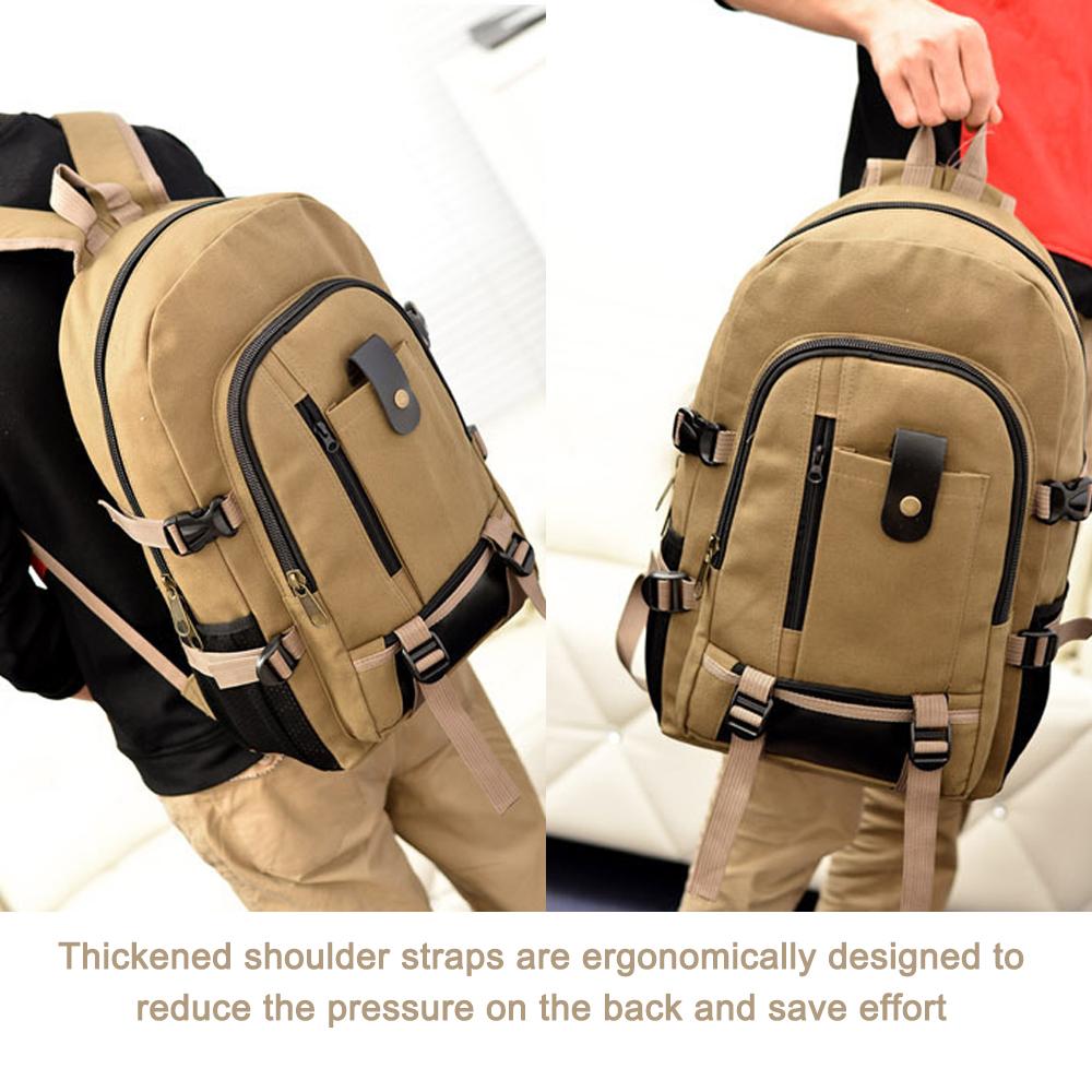 Portable Backpack for Men Travel Daypack Canvas Storage Bag School Bookbag for Camping Hiking Cycling Business School