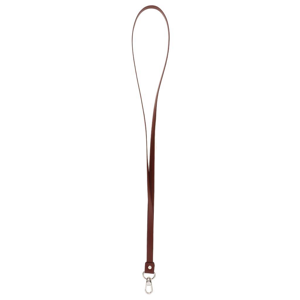 2-3pack PU Leather Neck Strap Lanyard Metal Clips for ID Cards Badges Reddish