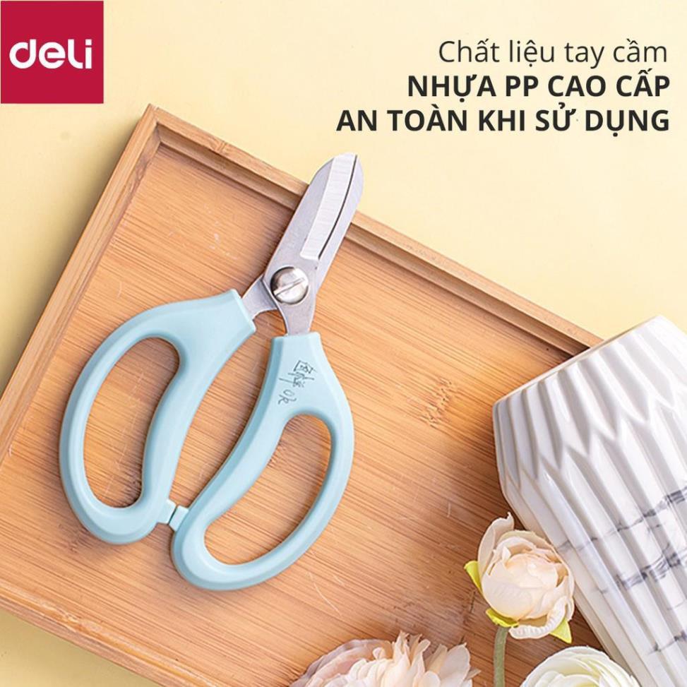 Hình ảnh Kéo làm vườn cắt tỉa cành hoa Deli - cắt tỉa cành cây - hai màu Hồng và Xanh lam - 77751 