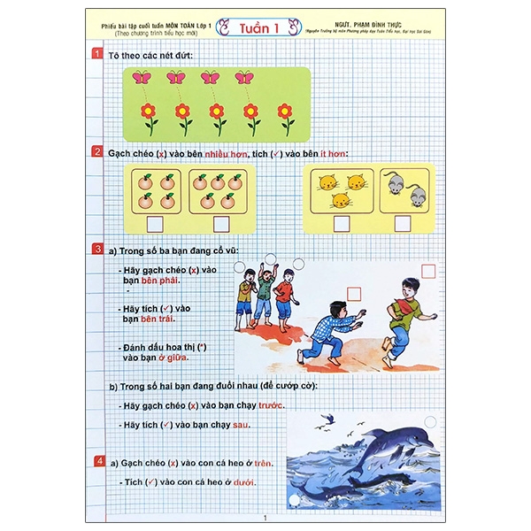 Phiếu Bài Tập Cuối Tuần Môn Toán - Lớp 1