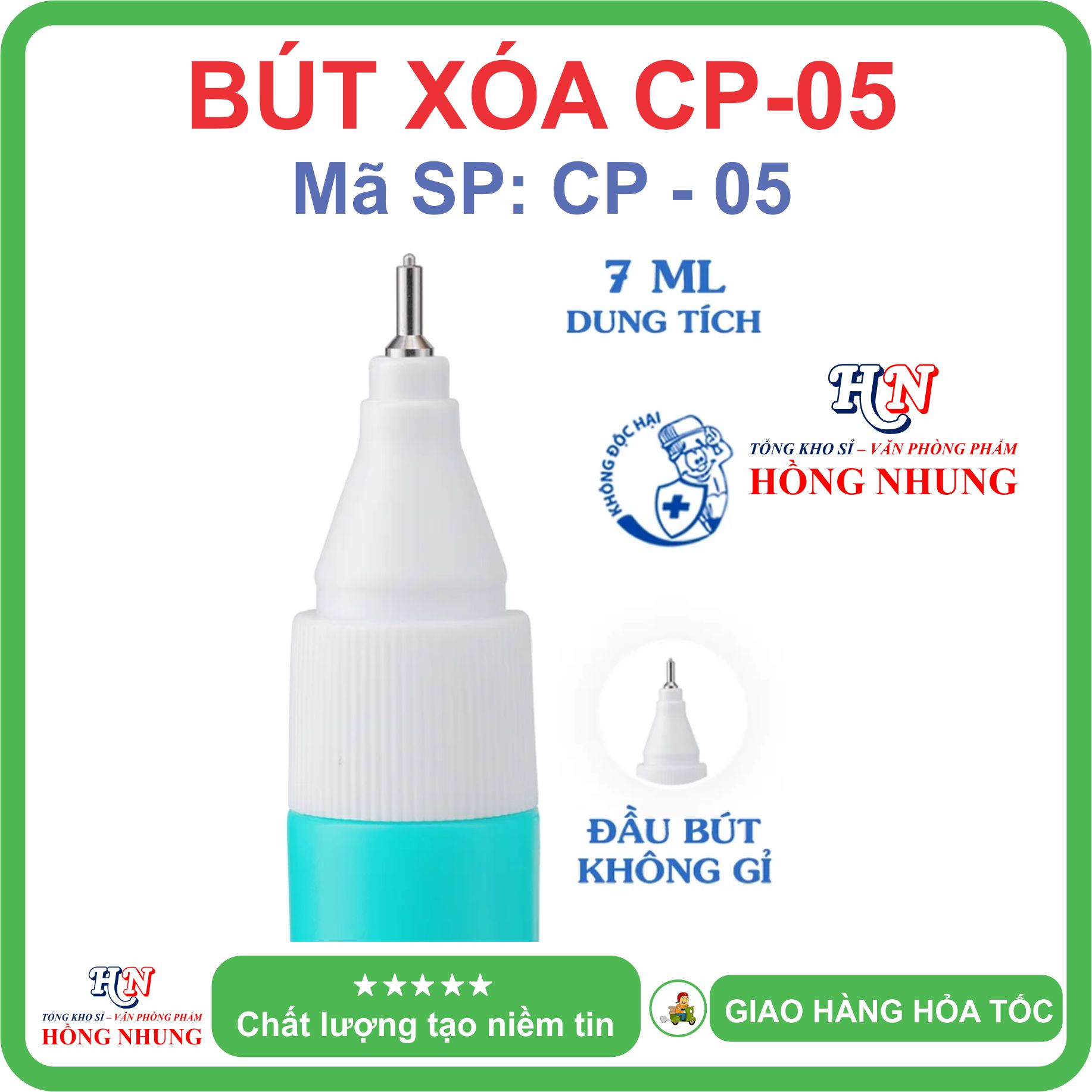 [SÉT] COMBO Hộp 10 Bút xóa nước CP-05, An Toàn, Không Độc Hại, Kiểu Dáng Nhỏ Gọn