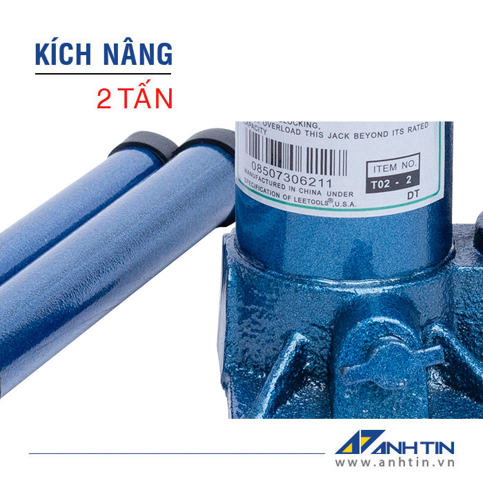 Con đội 2 tấn | Kích nâng xe ô tô xe tải | Kích thủy lực 2 tấn | Chiều cao nâng 80mm | Chiều cao ren 55mm