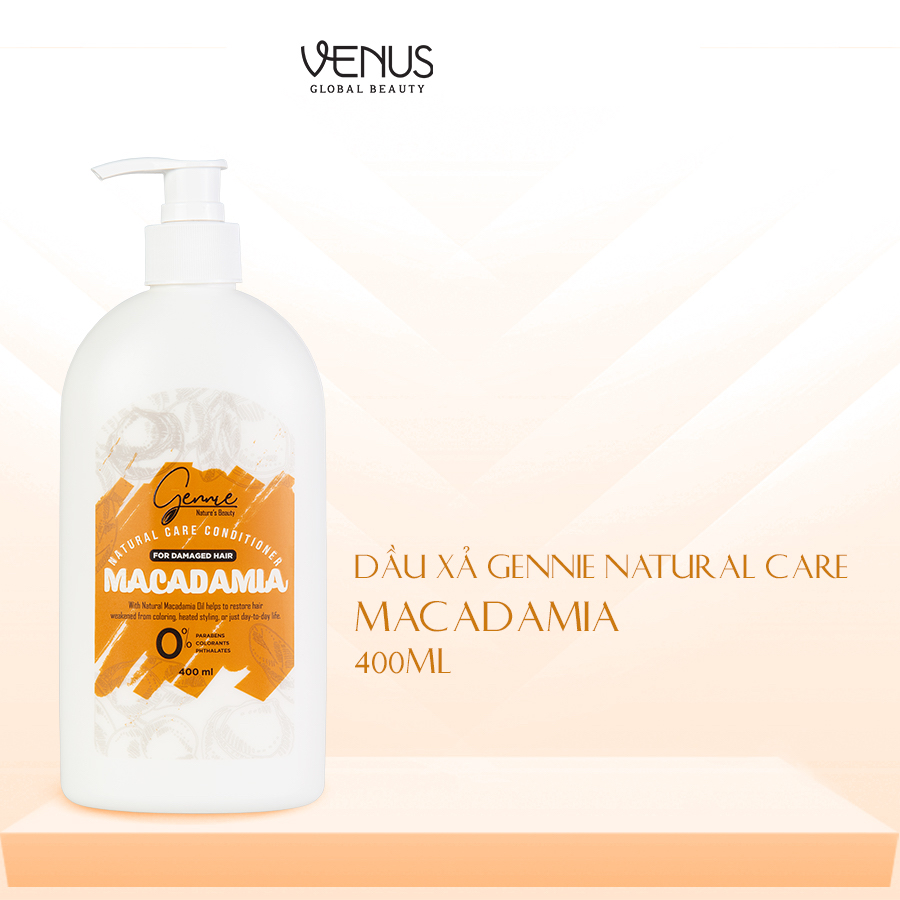 [GIFT DATE 01/2025] Dầu xả Gennie Natural Care dầu hạt Macca danh cho tóc hư tổn 400ml