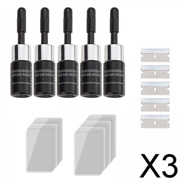 3x5 Pieces Glass repair Fluid Windshield Crack Repair Set Windscreen Tool