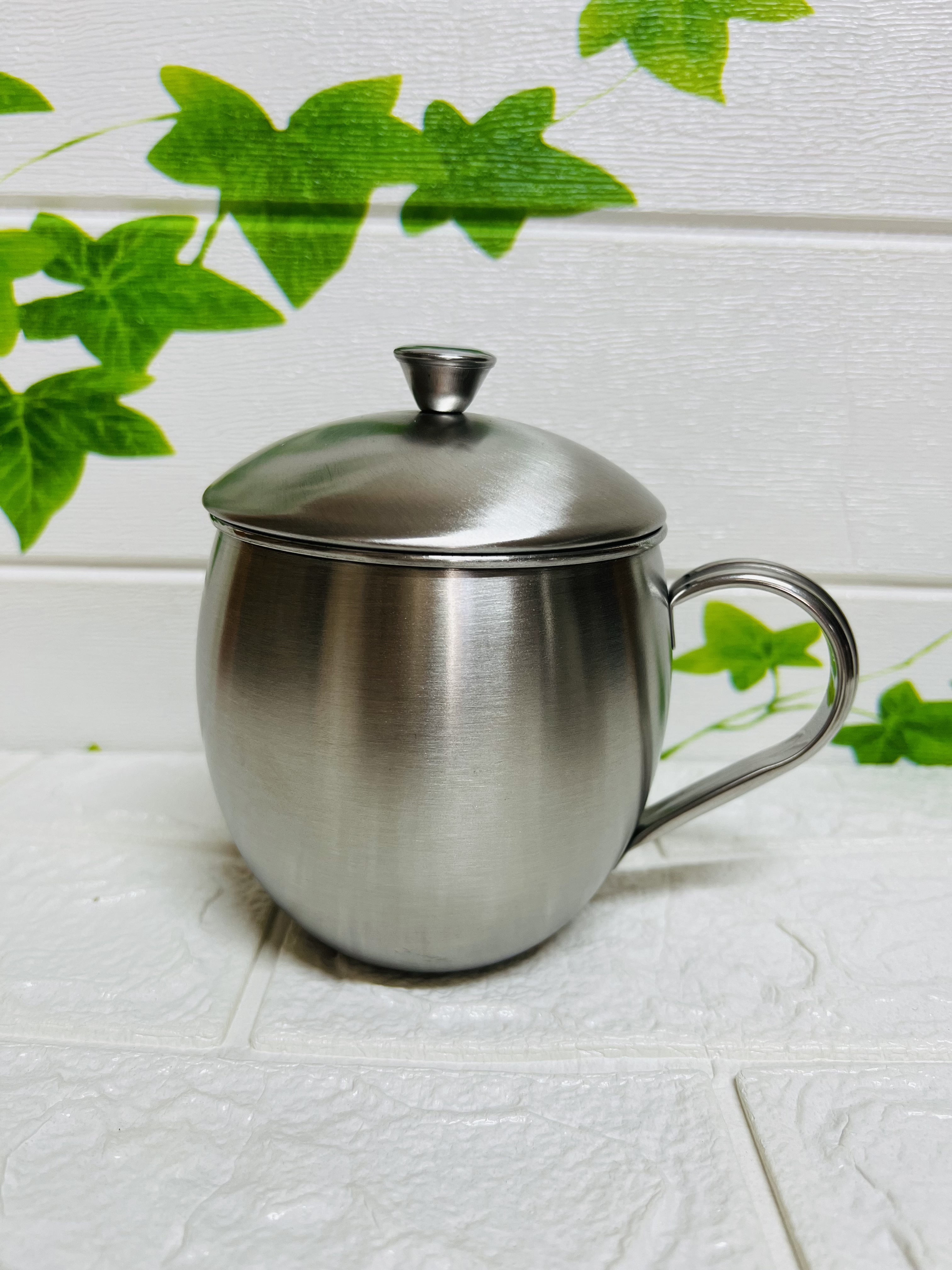 Ca uống nước inox 304 có quai và nắp đậy