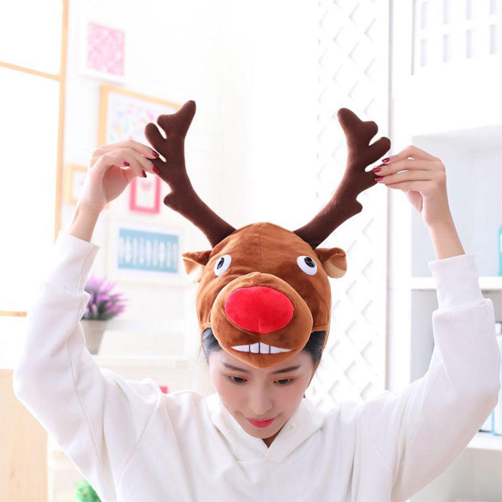 Soft  Plush Animal hat hooded Funny Reindeer Headwear