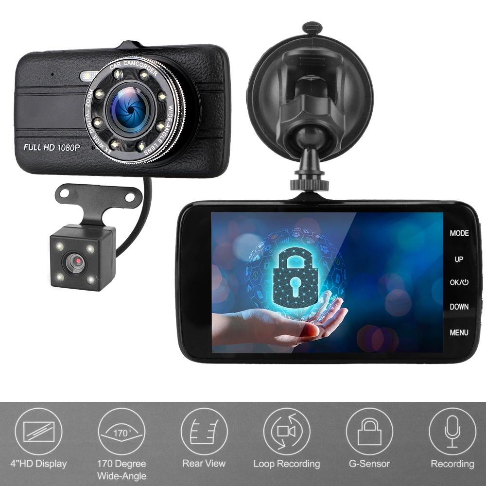 Camera hành trình màn hình HD 1080P 4" góc rộng 170 độ cho xe hơi