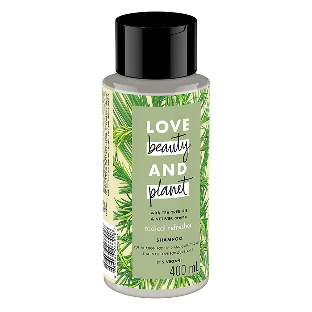 Combo Dầu Gội &amp; Dầu Xả Love Beauty &amp; Planet Sạch Sâu Radical Refresher 100% Tinh Dầu Tràm Trà Úc Hương Cỏ Vetiver 400ML