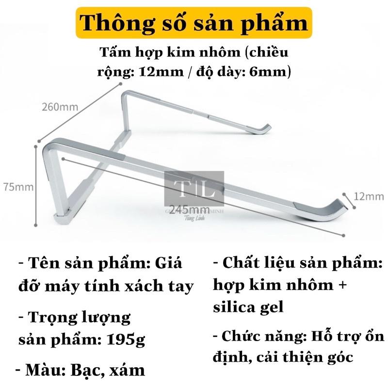 Thanh Giá Đỡ Kệ Máy Tính Laptop Đa Năng Kệ gấp gọn, đẹp silicon chống trượt hợp kim nhôm tản nhiệt