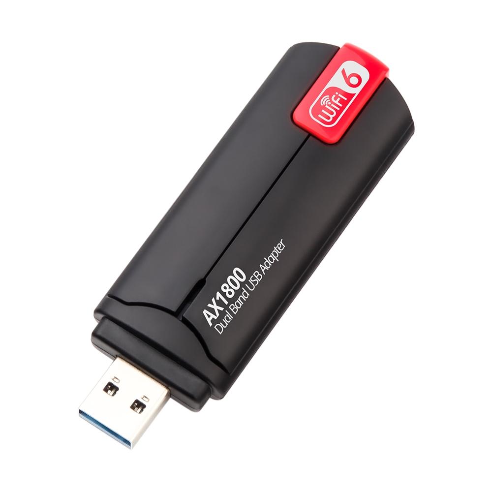 1800Mbps WiFi6 USB3.0 WiFi Adapter 2.4Gand5G Dual-band Wireless Network Card with High-gain Antennas Support Win7/Win10/Win11