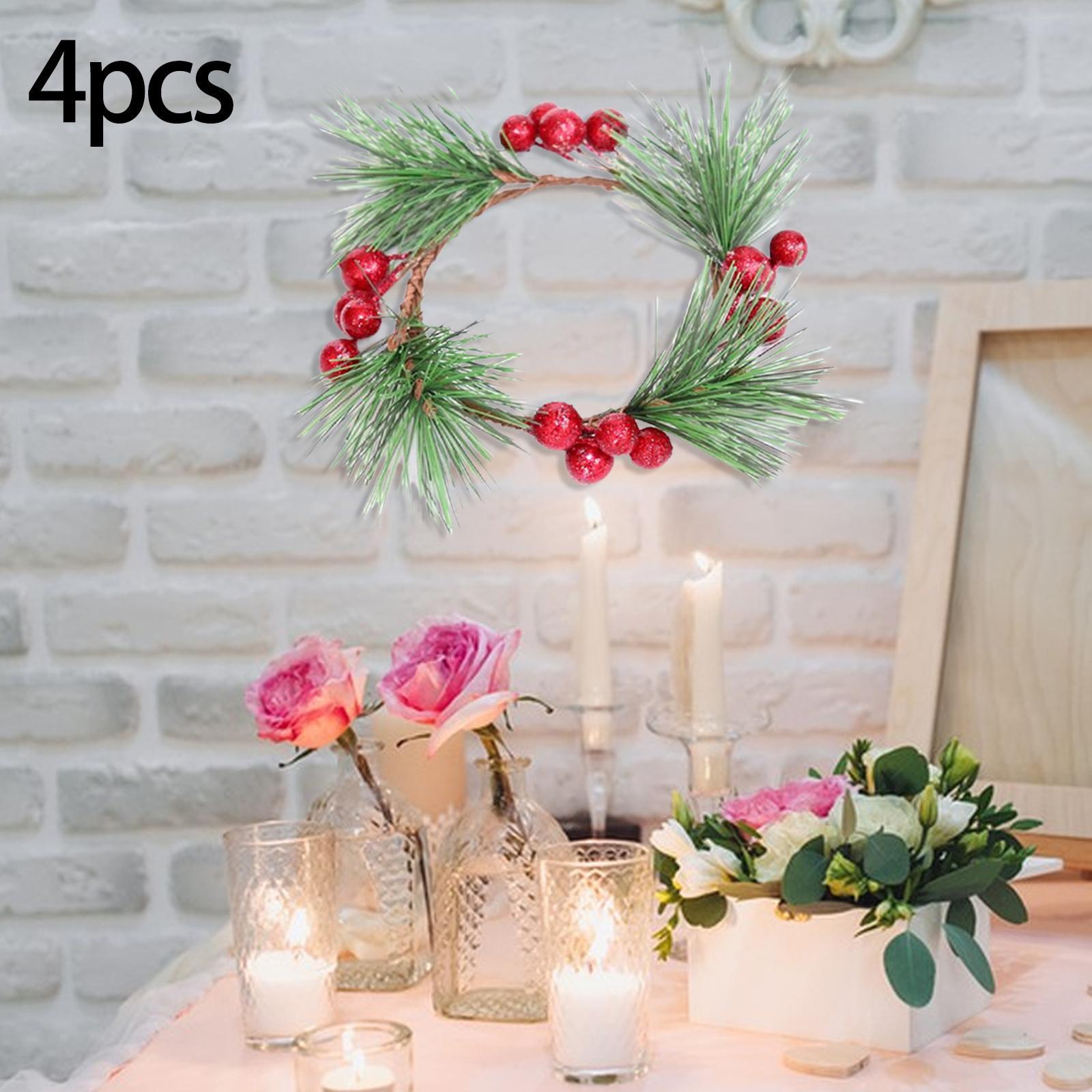 4x Candle Wreaths Candle Holder Stand Candle Garland for Home Party