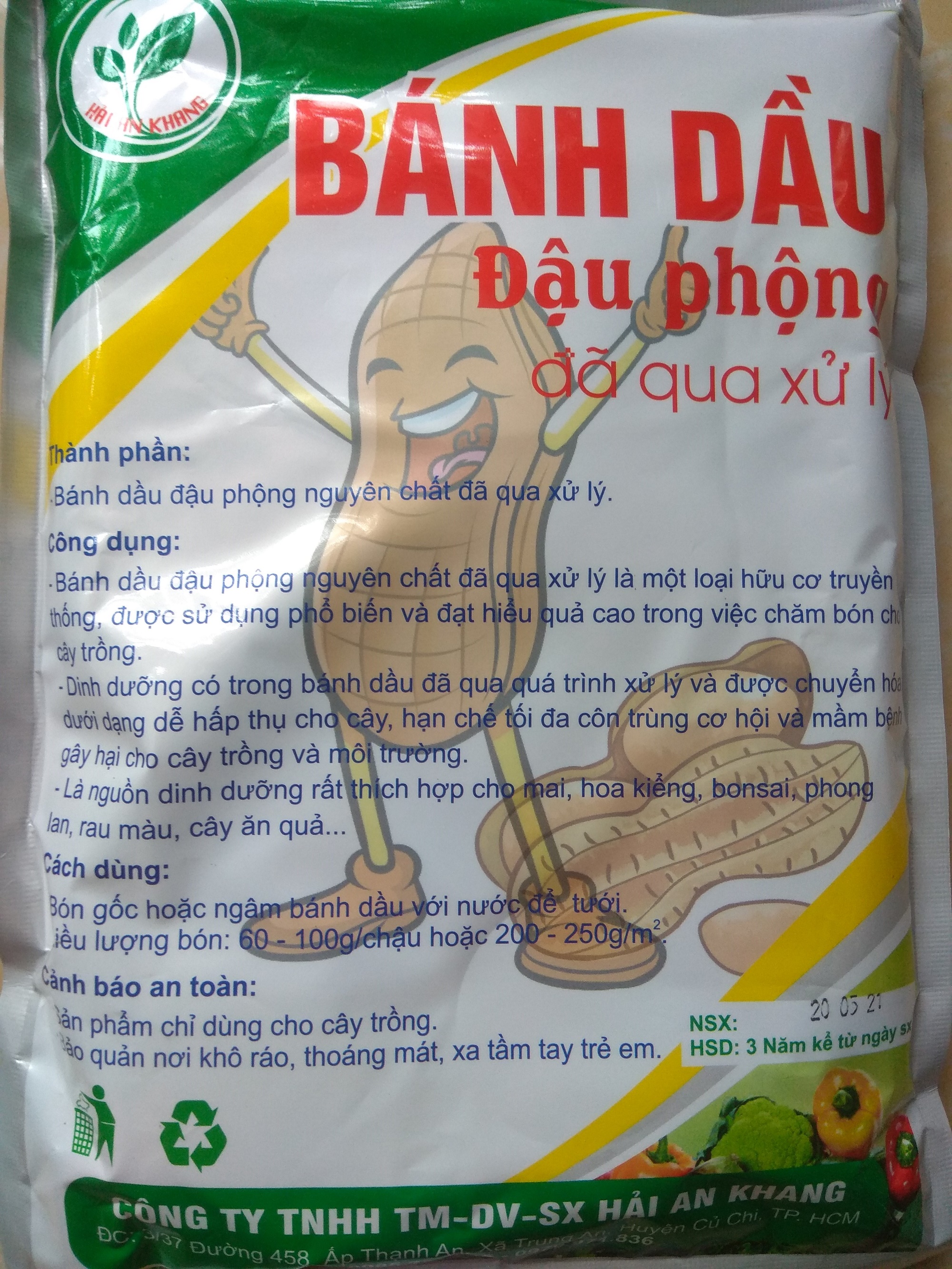 Bánh dầu đậu phộng đã qua xử lý - gói 1 kg  HAK