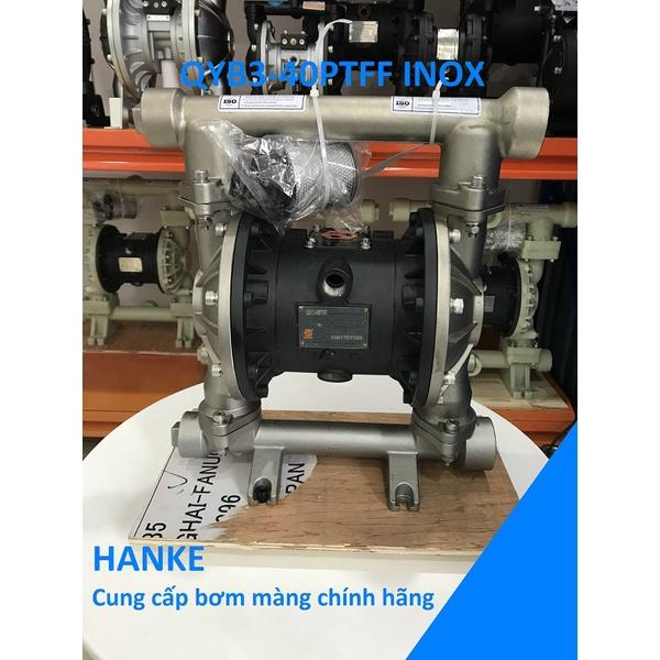 Máy bơm màng khí nén thân Inox 304, QBY3-40PTFF