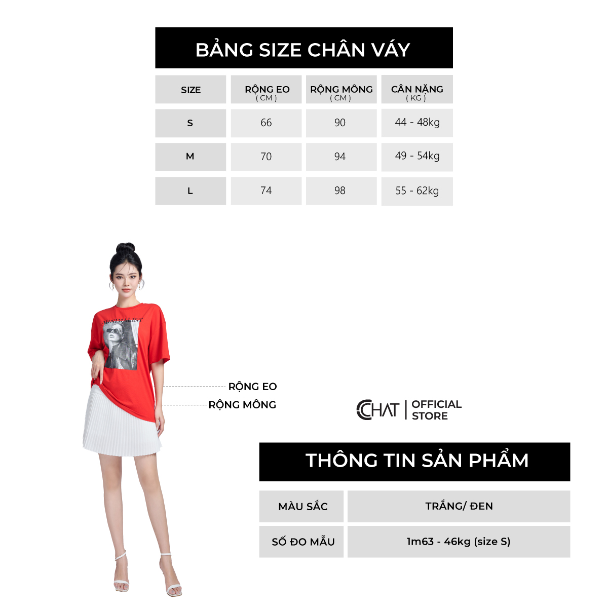 Chân Váy  Dáng Ngắn Ly Lật Chất Tuytsi Cao Cấp Mềm Nhẹ 13CNS2004XT