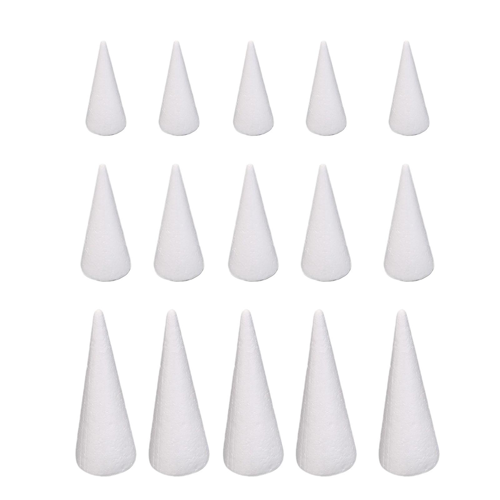 15x Foam Cones for Crafts Christmas Tree Project for Party Table Centerpiece