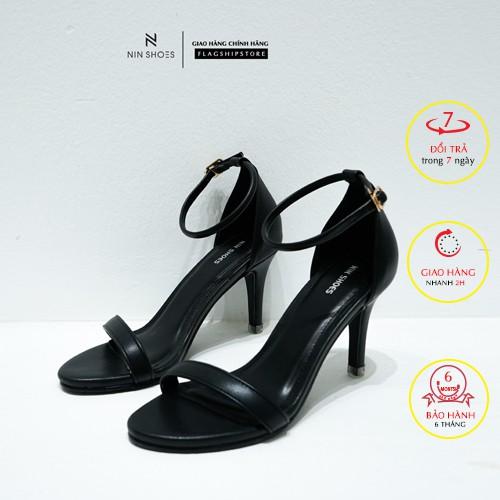 Sandal cao gót Nin shoes - Giày sandal dáng basic dưới 7cm gót nhọn quai ngang mảnh siêu xinh