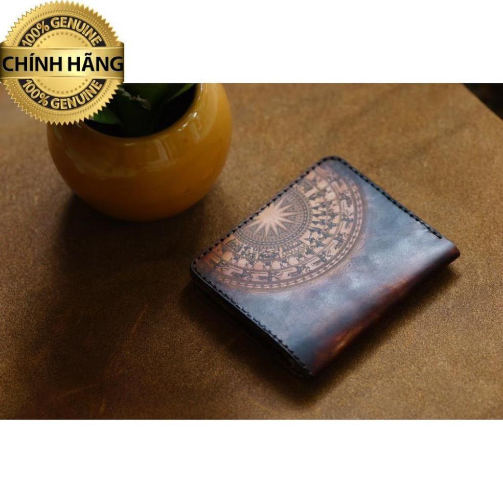 VÍ ĐỨNG TRỐNG ĐỒNG DA BÒ THẬT THUỘC BẰNG THẢO MỘC TỐT CHO SỨC KHỎE - MÀU MAHOGANY .