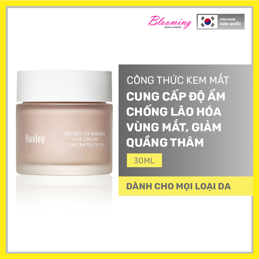 Kem Dưỡng Mắt Giảm Thâm, Chống Lão Hóa Huxley Eye Cream - Concentrate On 30ml