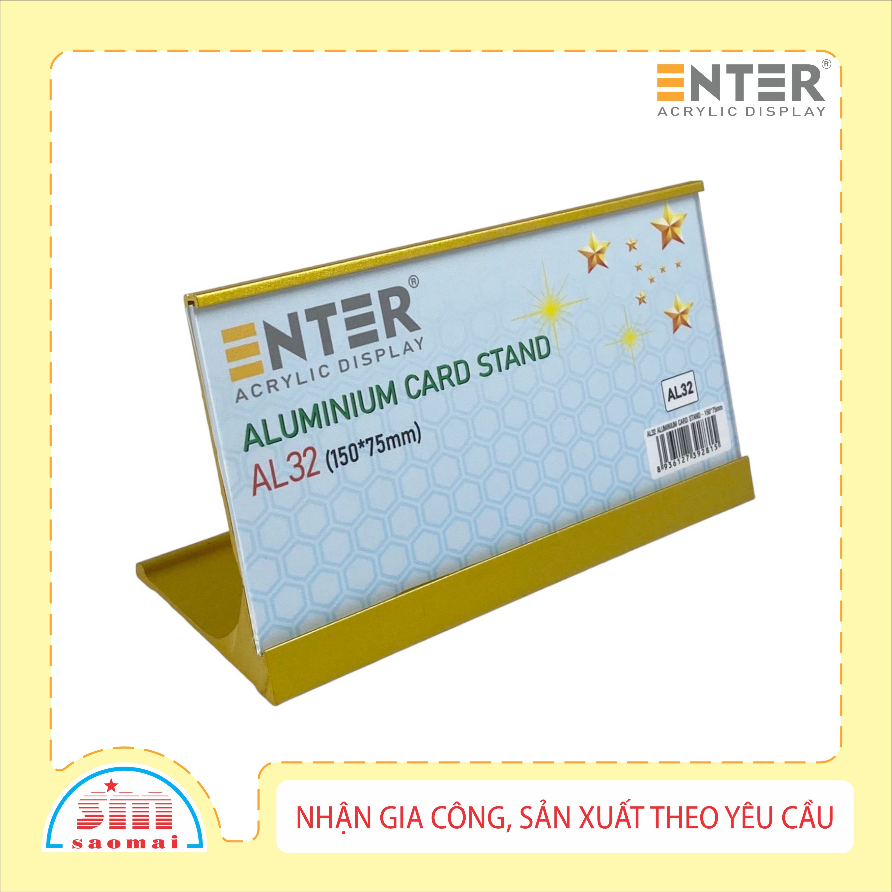 Bảng thông tin để bàn nhôm Enter AL32 150x75mm