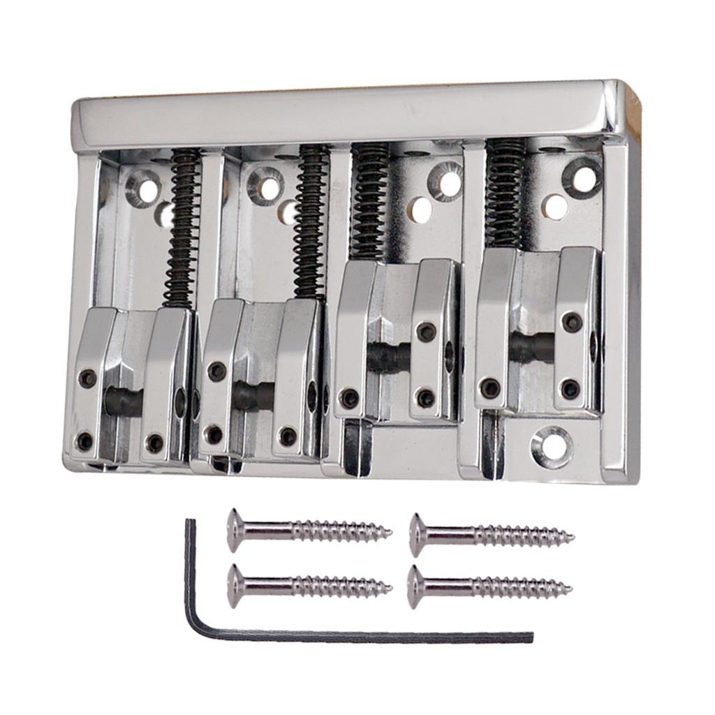 Black Professional 4 String Bass Bridge for Electric Bass Guitar