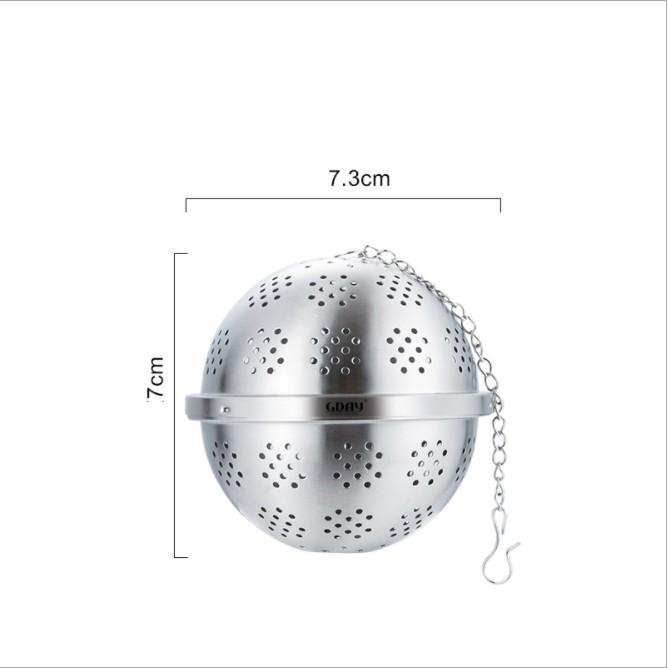 Lọc inox hình tròn cao cấp, có dây treo, nhiều kích thước, quả lọc - HVL TEA