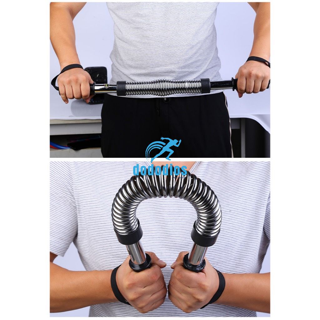 Gậy Bẻ Lò Xo Ti Tan Lực Bẻ Từ 20KG Đến 100KG Tập Tay,Vai,Xô,Ngực Body Tại Nhà gậy lò xo 100kg màu vàng - Hàng chính hãng dododios