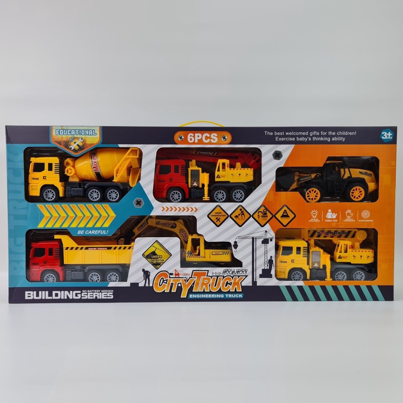 Bộ 6 Xe Mô Hình Công Trình Xây Dựng Cỡ Lớn Giúp Bé Khám Phá Và Rèn Luyện Khả Năng Tư Duy Sáng Tạo-Đồ Chơi Mô Hình