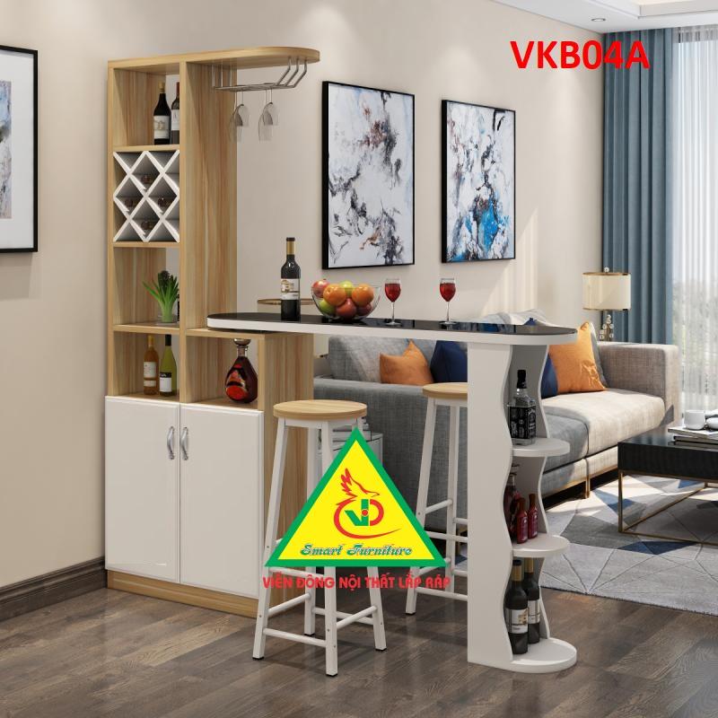 Quầy bar mini kết hợp tủ rượu VKB04A - Nội thất lắp ráp Viendong Adv