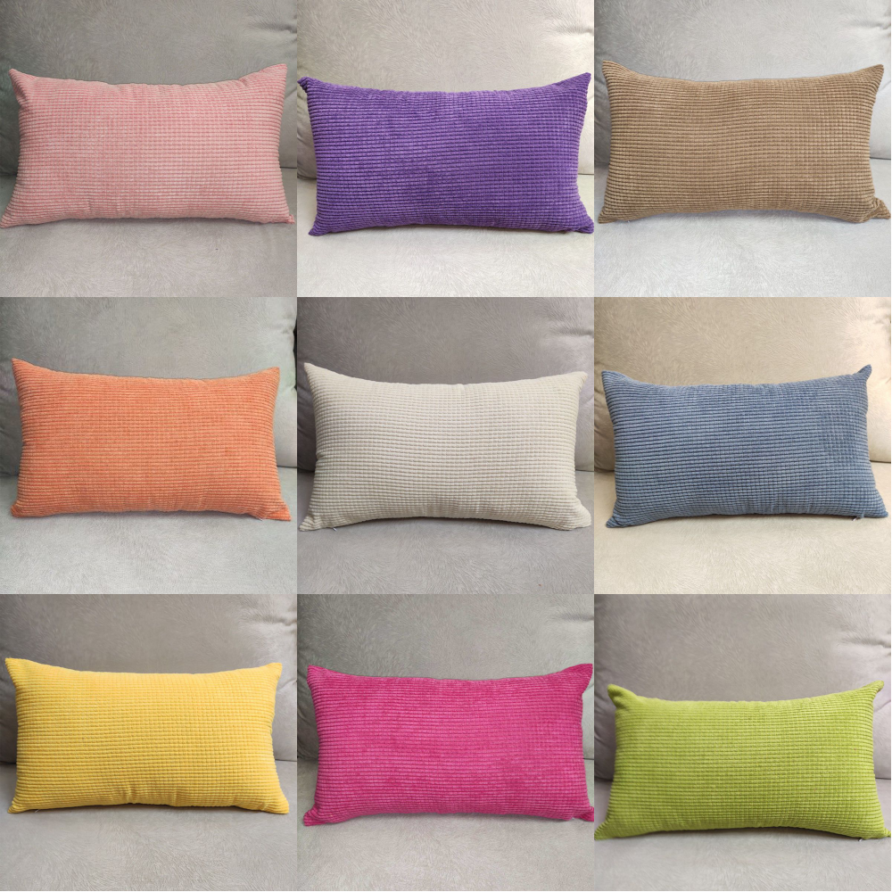 Bắc Âu Màu Bắp Ghế Sofa Nhung Eo Áo Gối Chữ Nhật Ghế Tựa Lưng Lưng Áo Gối Đầu Giường Gối Phóng To Bao