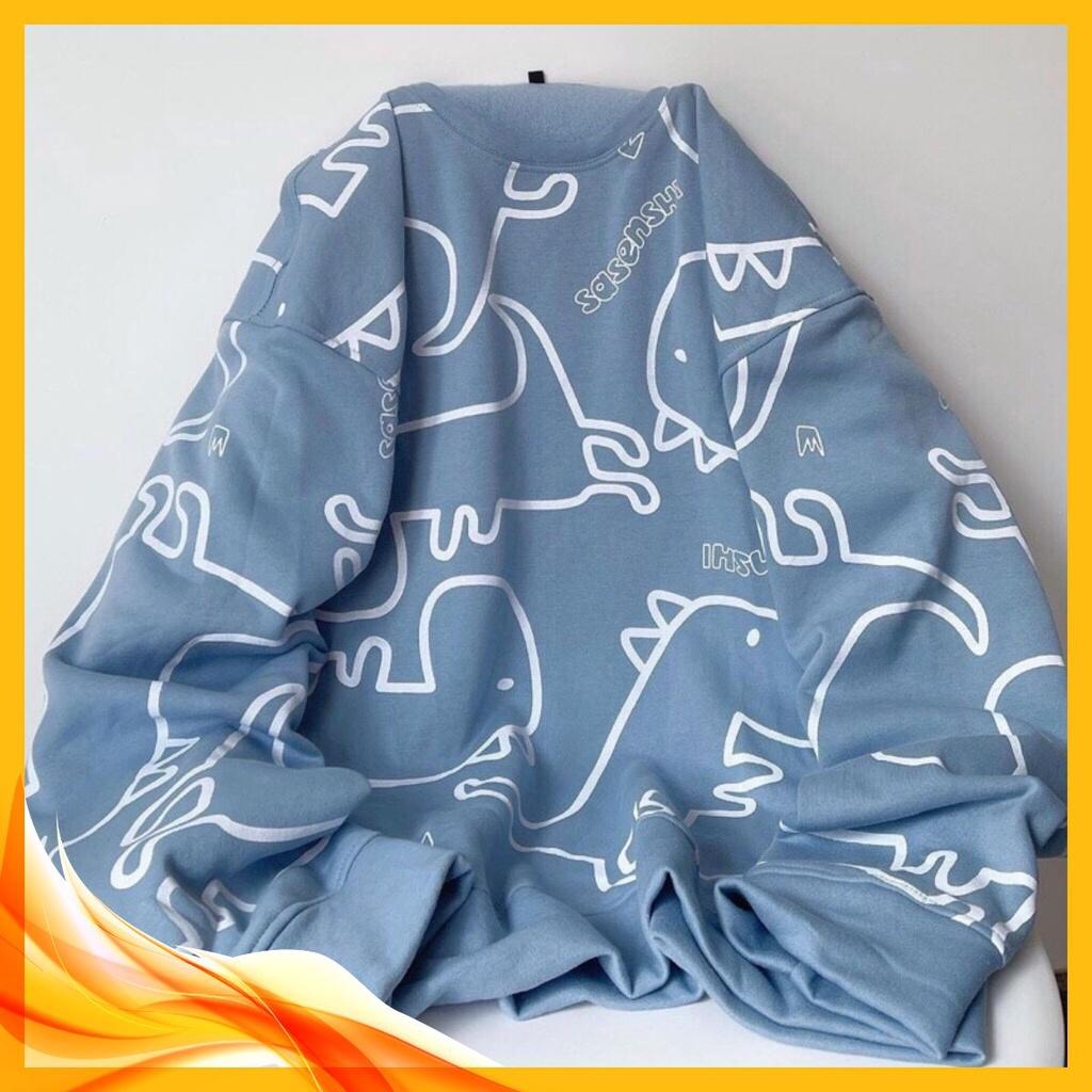 Áo Sweater Chất Nỉ Ngoại Bông Dày Dặn_Áo Form Rộng Dài Tay Phồng_Chất Vải Mịn Không Xù Lông_Form Unisex Nam Nữ Ok