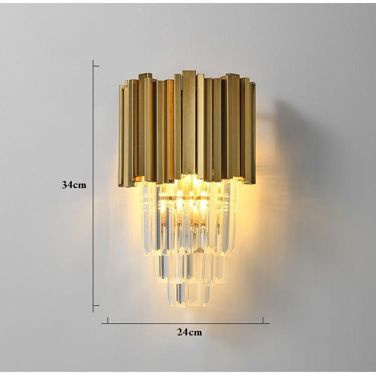 Đèn tường OSTIMUS pha lê 3 tầng sang trọng trang trí nội thất hiện đại có ảnh chụp thật 100%
