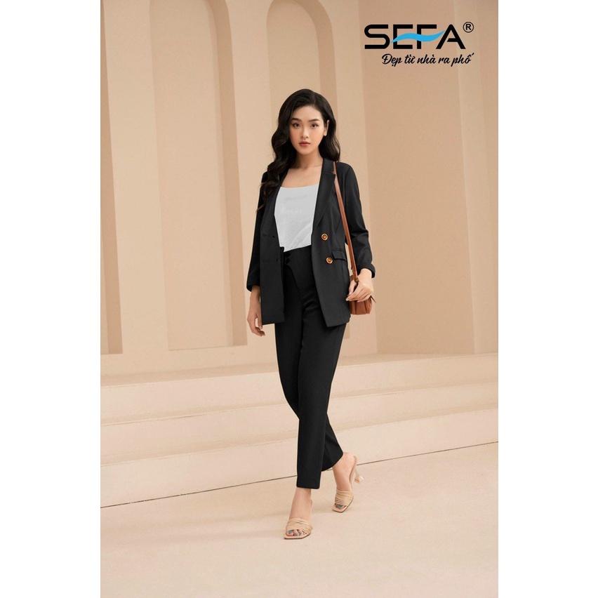 Áo vest nữ SEFA, blazer một lớp công sở thanh lịch SFV219