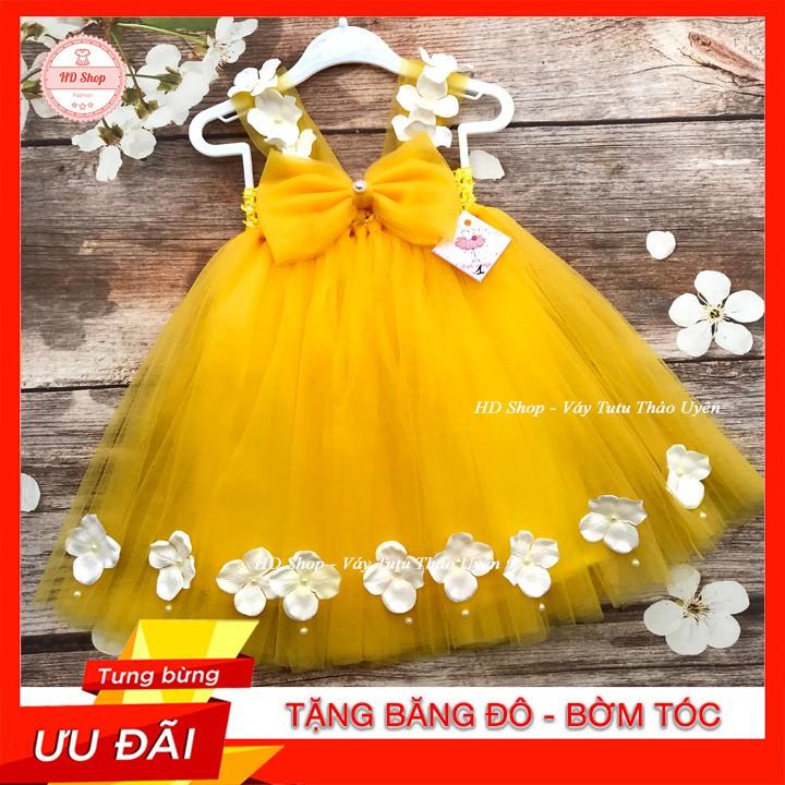 Váy Bé Gái Đầm Công Chúa Cho Bé Đính Hoa Tú Cầu