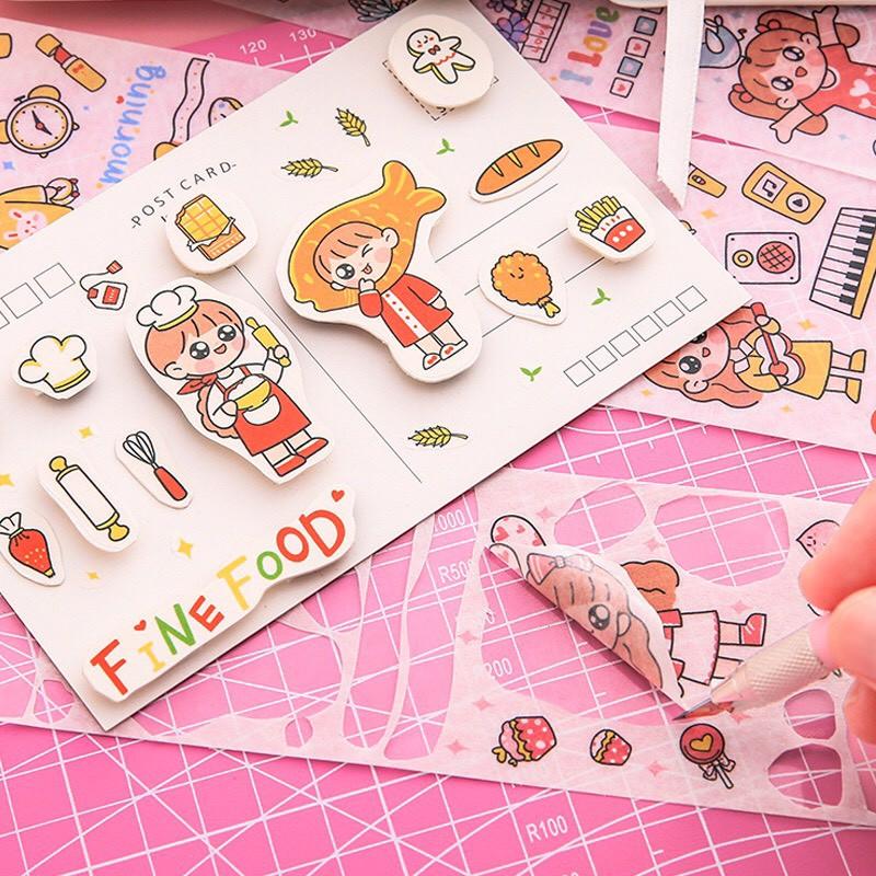 Sticker hình dán dài cô gái nhỏ DJ0820237