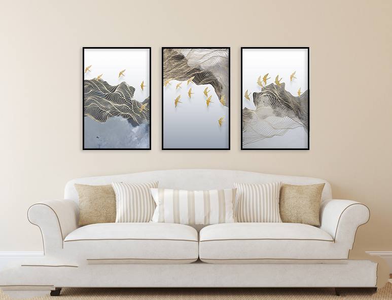 Bộ 3 Tranh Đàn Chim Bay Lượn