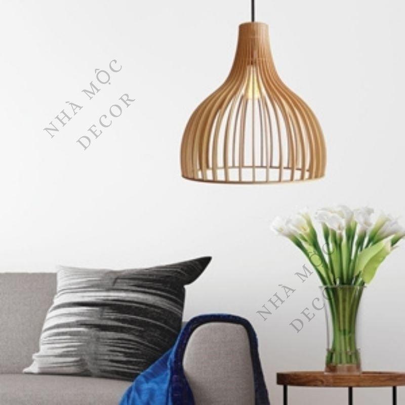 Đèn gỗ thả trần trang trí mẫu TT04