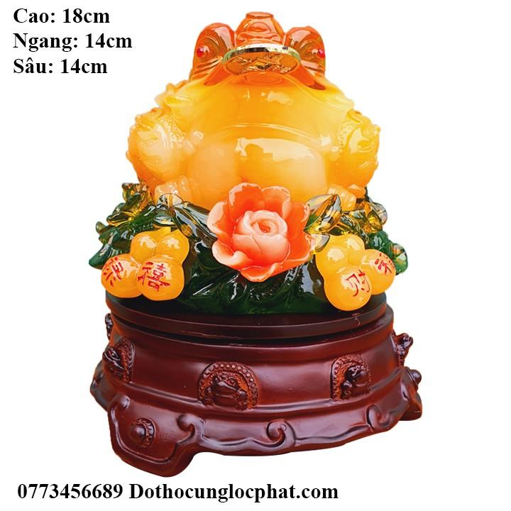 Cóc Ngậm Tiền Vàng Hồ Lô Cao 18cm