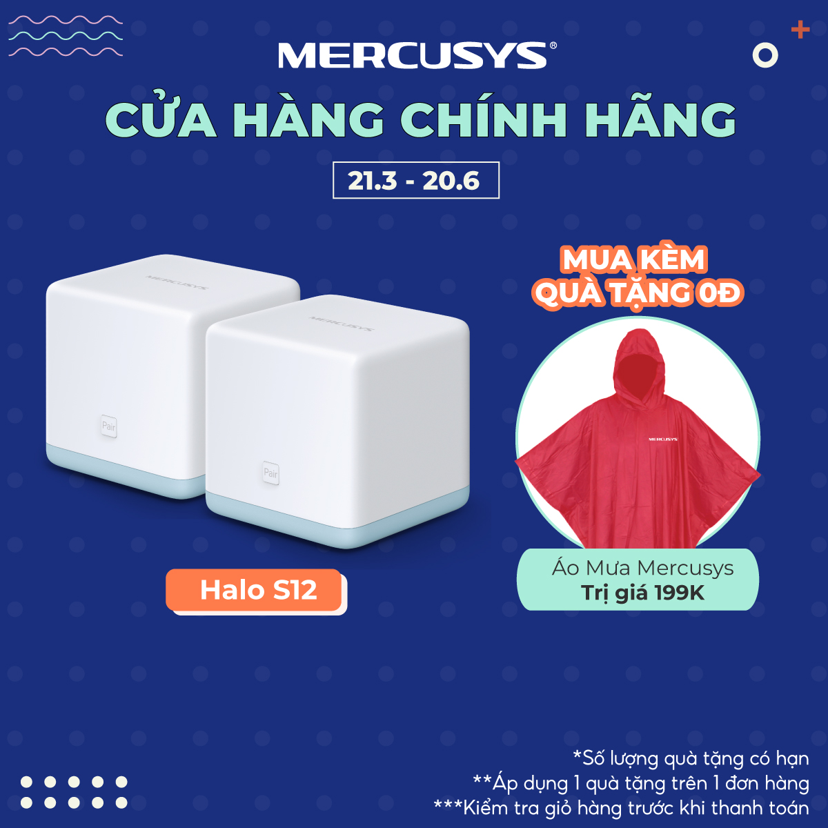 Bộ Phát Wifi Mesh Cho Gia Đình Mercusys Halo S12 (2-Pack) Chuẩn AC Tốc Độ 1200Mbps - Hàng Chính Hãng