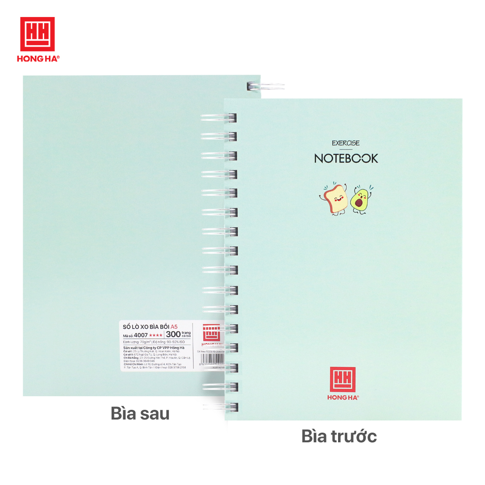 Sổ lò xo kép A5 Hồng Hà 300 trang bìa cứng - 4007