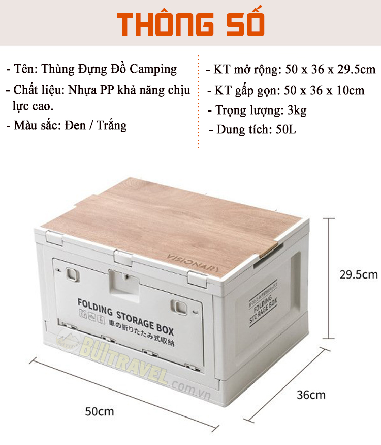 Thùng Đựng Đồ Camping Gấp Gọn BB7216