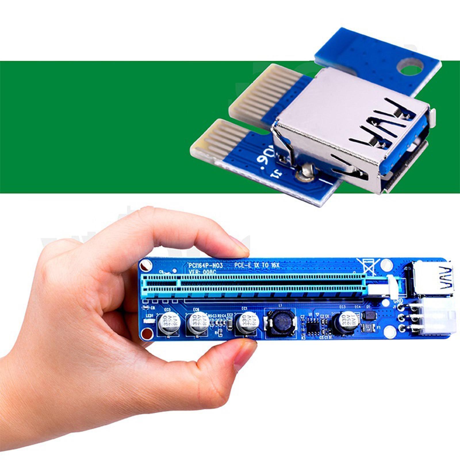 VER008C  Riser Card 6Pin  1X to 16X USB 3.0